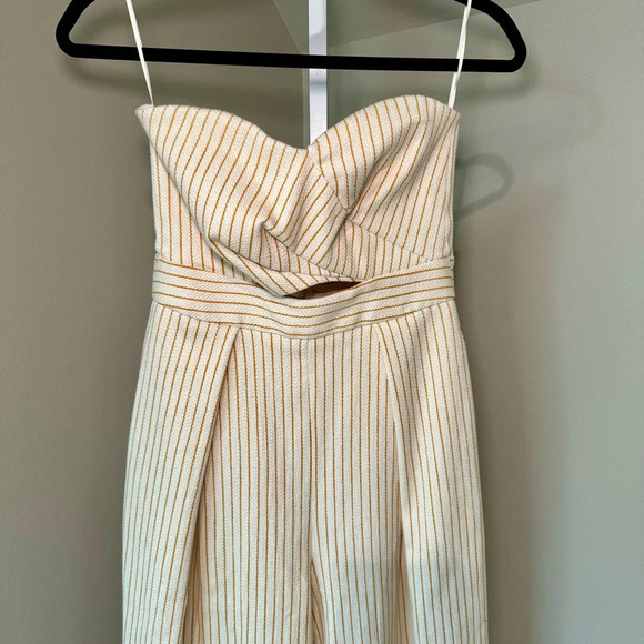 TOPSHOP Twist Bandeau Jumpsuit In‎ Yellow Multi US Size 2. NWOT - Picture 2 of 6